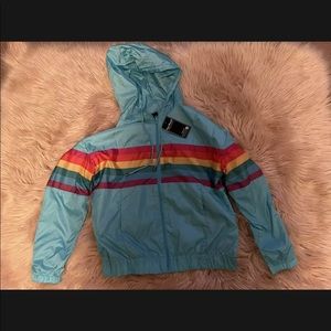RAINBOW TEAL JACKET MEDIUM ❤️🧡💛💛💙💜